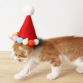 thumbnail image 3 of Sombrero de Navidad con bola de piel de gato, sombreros de perro pequeño, sombrero de fiesta de cumpleaños de gato para vacaciones, cachorros de boda, accesorios de disfraz de gatito, 3 of 4