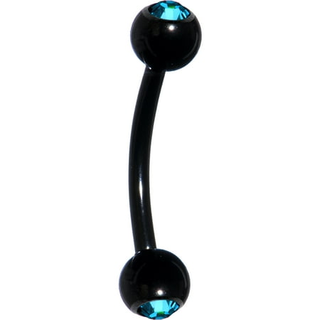 Black Eyebrow Ring - Black Stainless Steel Ball Eyebrow Ring