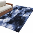 thumbnail image 2 of Blue Gray Washable Area Rugs 3'x5', Abstract Modern Retro Polypropylene Pigment Taxture Low Pile Throw Living Room Rug Non-Slip Sturdy Edge Binding Carpet for Indoor Entryway Bedside Kitchen, 2 of 9
