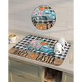 thumbnail image 4 of Spring Easter Dish Drying Mat for Kitchen Counter,Super Absorbent Quick Dry Coffee Bar Mat Pad Diatomaceous Sink Mat Non Slip Dish Drainer Mat 16x18 Blue Truck Bunny Colorful Eggs Floral Black Plaid, 4 of 6