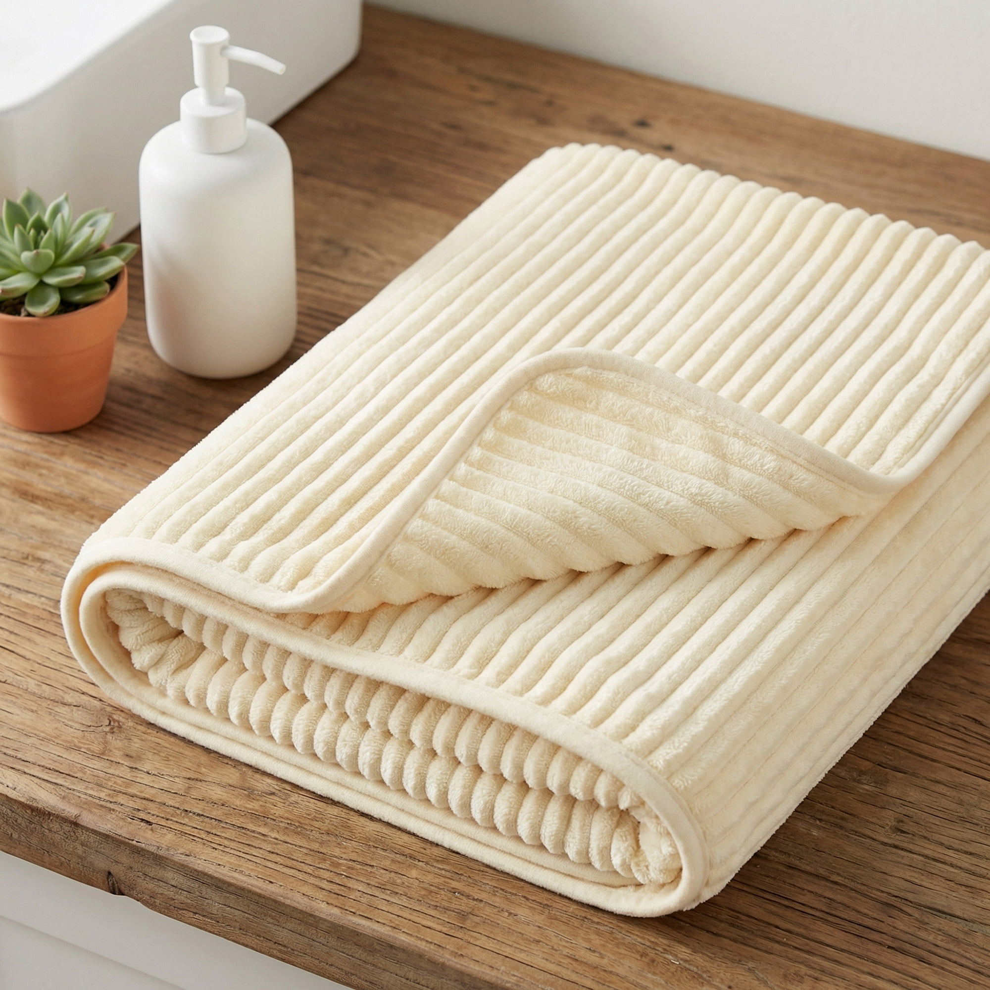 Unique Bargains High Absorbing Bath Towel 2 Pack Milky White/Dark Blue 55" x 28"