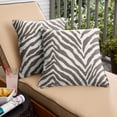 thumbnail image 5 of Sunbrella  Grey Zebra Indoor/Outdoor Pillows, Set of 2, Corded 24" x 24", 5 of 5