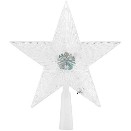 Star Tree Topper, LED Five-Pointed Star LED Changing Light Treetop for ...