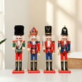 thumbnail image 7 of ZHaobin 1Pcs 30cm Wooden Nutcracker Puppet Soldier Decoration Painted Vintage Design Christmas Elements Ornament Home Tabletop Decora (A4), 7 of 7