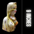thumbnail image 5 of Bani Thani Bust Statue, Large 9 inches Murti, The Indian Mona Lisa Bust Marble Sculpture, Traditional Indian Women Figurine Bust, Multicolor Jewelry Clothes Figurine - Home Office Decor Gifts (Orange), 5 of 5