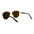 thumbnail image 4 of SA106 Flat Lens Oversize Wire Horn Rim Unique Vintage Aviator Sunglasses Gold Mirror, 4 of 4