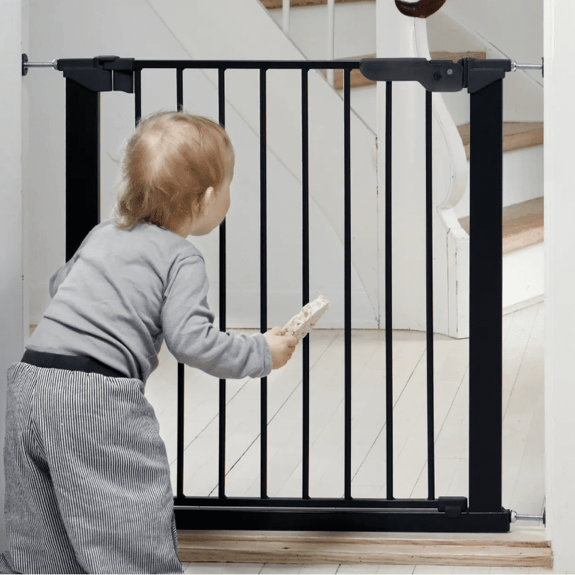 BabyDan Premier Pressure Mount Safety Gate with 2 Extensions 28.9" - 36.7", Black