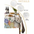 thumbnail image 5 of Beige Easter Bunny Suqare Tablecloth - 54 x 54 Inch, Spring Easter Eggs Floral Rustic Burlap Waterproof & StainResistant Tablecloth, Washable Oil-proof Table Cover for Dining/Party/Wedding/Buffet, 5 of 9