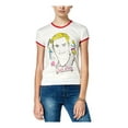 thumbnail image 2 of Mighty Fine Womens Zack Attack Ringer Graphic T-Shirt, Off-White, Juniors, Large, 2 of 2