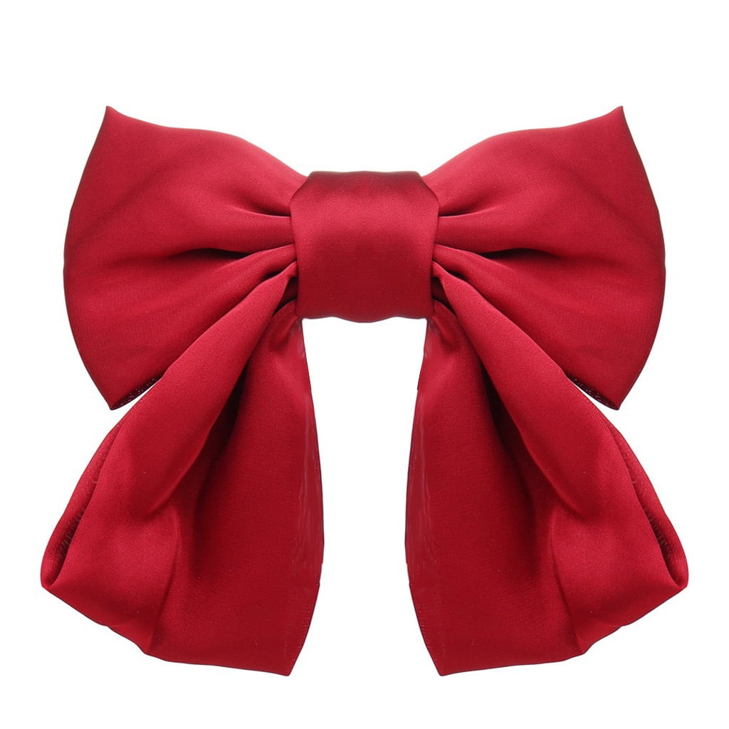 French Retro Romantic Red Bow Hairpin Headdress Head Clip Girls Jewelry