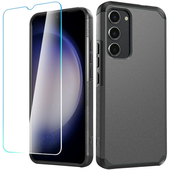 Case for Revvl 6X 5G (T-Mobile) Tough Strong Protection Shock Absorption Hybrid Dual Layer Hard PC TPU   Screen Protector Phone Cover fit Revvl 6X 5G - Gray