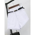 thumbnail image 2 of Women's Retro High Waisted Rolled Denim Jean Shorts with Pockets, 2 of 2