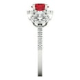 thumbnail image 3 of 1.46 ct Round Cut Simulated Ruby 3 Stone 18K White Gold Womens Engagement Ring, 3 of 5