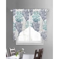 thumbnail image 3 of Teal Blue Grey Coral Coastal Swag Valances for Windows, Summer Beach Seaside Nautical Rod Pocket Sheer Valances for Windows, Swag Toppers Light Filtering for Kitchen Living Room 2 Panels 28''x36'', 3 of 6