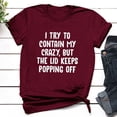thumbnail image 2 of Camiseta de mujer Camisetas divertidas y lindas de manga corta Camiseta con estampado de letras divertidas Regalo Tops Blusa Regalo para parejas Pompotops hfajkhk127053, 2 of 5