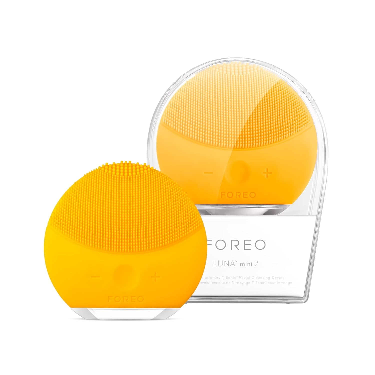 FOREO LUNA Mini 2 Facial Cleansing Brush for All Skin Types with Gentle Exfoliation and Sonic Cleansing, Sunflower Yello FOREO LUNA Mini 2 Facial Cleansing Brush for All Skin Types with Gentle Exfoliation and Sonic Cleansing, Sunflower Yello