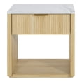 thumbnail image 2 of Furniture of America Elarin Modern Wood 1-Drawer Nightstand with Open Bottom Shelf, Natural, 2 of 17