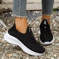 thumbnail image 3 of Women's Breathable Lace Up Running Shoes Lightweight Slip On Sneakers Comfortable Arch Support Non Slip Walking Shoes Black Size 6.5, 3 of 8