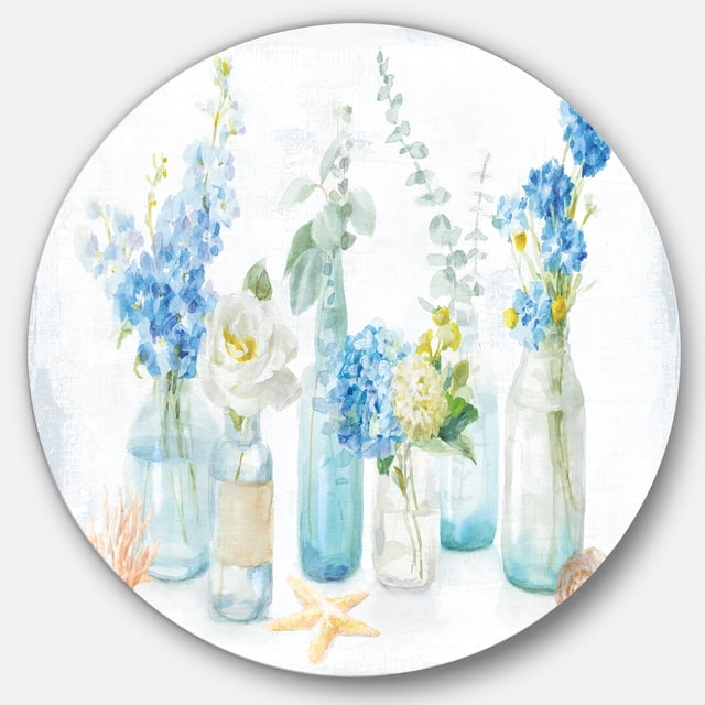 Designart 'Cottage Florals I' Art Mural en Métal Style Ferme