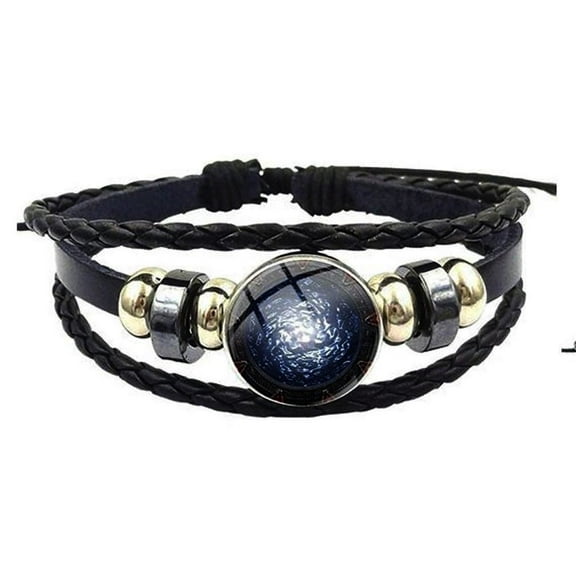 Stargate SG-1 Portal Glass Domed Symbol Braided Bracelet