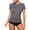 Gray, variant on Women's Solid Color UPF 50+ Rash Guard Raglan Short Sleeve Swimwear Shirt Quick Dry Tops