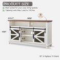 thumbnail image 3 of OKD Modern Wood TV Stand for TVs up to 65" TV, Farmhouse Entertainment Center with Storage Shelves, Antique White, 3 of 5