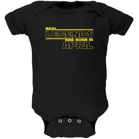 Real Legends are Born in April Soft Baby One Piece Black 3-6 M