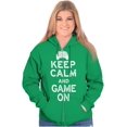 thumbnail image 3 of Vintage Keep Calm Video Game On Nerd Zip Up Hoodie Men's Women's Brisco Brands S, 3 of 6
