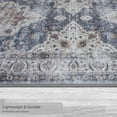 thumbnail image 4 of Washable Skid-Resistant Runner Rug Geometric Navy/Cream 24" x 72", 4 of 9