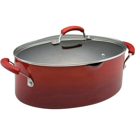 Meyer Rachael Ray Covered Pot - Rachael Ray 8-Quart Covered Porcelain Enamel Non-Stick Pasta Pot with Pour Spout