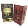 thumbnail image 4 of Good Luck Puzzle Box Secret: tarjetero para dinero y tarjetas de regalo en una cerradura de madera con truco de magia con compartimento oculto, alcancía, juego acertijo, 4 of 6