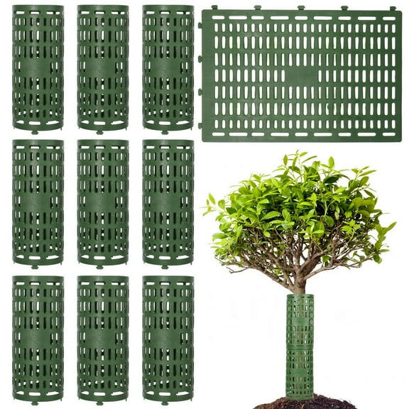 10Pcs Tree Trunk Protectors, Expandable Garden Animal Barriers, Weatherproof Mesh Protective Covers, Flexible Plastic Tubes for Seedlings