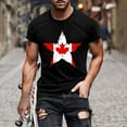 thumbnail image 1 of Tops para hombre, blusas y camisas de cuello redondo y manga corta para hombre. Camiseta de cuello redondo y manga corta con estampado de bandera canadiense para hombre. Blusa de algodón y poliéster p, 1 of 5