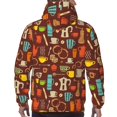 thumbnail image 3 of Bingfone Retro Coffee Men's Drawstring Hoodie Long Sleeve Pocket Sweatshirts-Small, 3 of 6