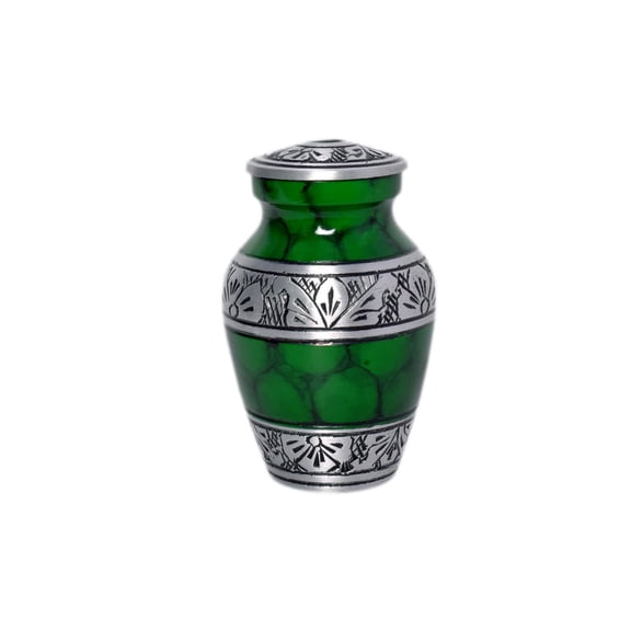 Premium Decor Keepsake Urn, Blue Aluminum Small Cremation Urns