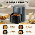 thumbnail image 2 of 6QT Large Fryer with Window, 12-in-1 Digital Touchscreen for Roast Reheat Dehydrate Bake Steam, Nonstick Basket, Fog Gray, 2 of 6