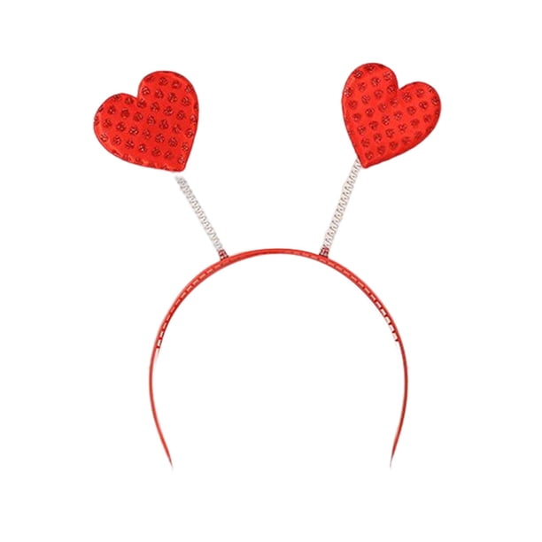 Diademas con purpurina Qarigey en forma de corazón cheque rojo