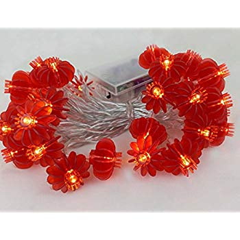 13ft/4M 40 LED Red Lanterns String Lights Battery Operated Fairy String