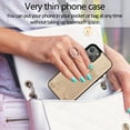 thumbnail image 5 of Crossbody Phone Case for iPhone 13 Mini(5.4") 2021, Allytech PU Leather Back Card Holder Detachable Lanyard Adjustable Strap Drop Protection Purse Slim Bag Case for iPhone 13 Mini 2021, Gold, 5 of 6