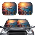thumbnail image 2 of Windshield Sun Shade, Underwater Plant Dolphin Foldable Car Sun Shade Windshield for Front, 2 Pieces, 2 of 7