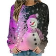 thumbnail image 6 of Craaazy Cozy Sweatshirt for Women Christmas Printed Loose Round Neck Long Sleeve Casual Tops Gifts, 6 of 6