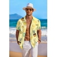 thumbnail image 3 of COOFANDY Mens Hawaiian Shirt Short Sleeve Button Down Shirt Summer Beach Shirt, 3 of 6