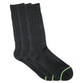 thumbnail image 4 of CANDOR AND CLASS Men's MODAL ULTRA SOFT Dress Socks, Seamless Toe, Ribbed, Crew Length Socks (Black Ribbed 1pk - 3 Pair), 4 of 6