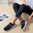 thumbnail image 6 of AngryMonkey Women's Rhinestones Mesh Sport Slip-on Shoes,anti slip Good Arch Breathable Lightweight Casual Sock Sneaker Nurse Shoes, 6 of 13