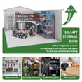 thumbnail image 5 of NETAJE 10'x14' Outdoor Metal Shed , Storage Shed with Updated Frame, Lockable Doors & Sliding Roof for Backyard, Garden, White, 5 of 9