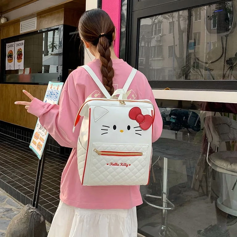 china pu leather backpack My Melody Kuromi Cartoon Large Capacity PU Leather Backpack Bag Kawaii  Portable Divided Gift