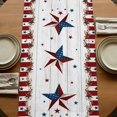 thumbnail image 5 of Table Runners 72 Inches Long Dress Scarves, Independence Day Farmhouse Kitchen Table Runner, Coffee Tablerunners, USA Flag Star Wooden Grain Striped 14x72 Inch, 5 of 9