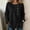 Black, variant on SuTry Women's Button Down Blouse Crew Neck Long Sleeve Asymmetric Button Placket Tie Front Pleated Yoke Relaxed Loose Fit Casual Summer Vacation Everyday Wear