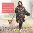 thumbnail image 4 of Wearable Oversized Blanket,Halloween Pumpkins Skulls and Bones Wearable Blanket Hoodie for Adults,Cozy Hooded Blankets with Super Pockets,Super Warm Fuzzy Pullover for Women & Men, 4 of 6