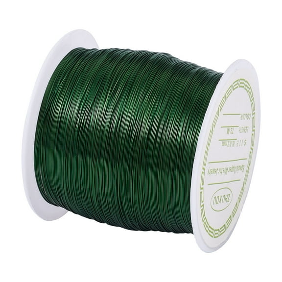 1 roll Round Copper Beading Wire for Jewelry Making Long-Lasting Plated Green 24 Gauge 0.5mm 75.45 Feet(23m)/roll